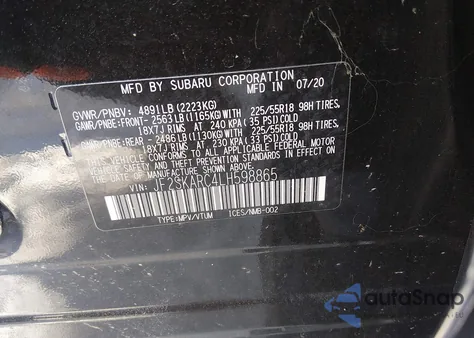 2020 Subaru Forester Sport from USA, damaged, VIN JF2SKARC4LH598865